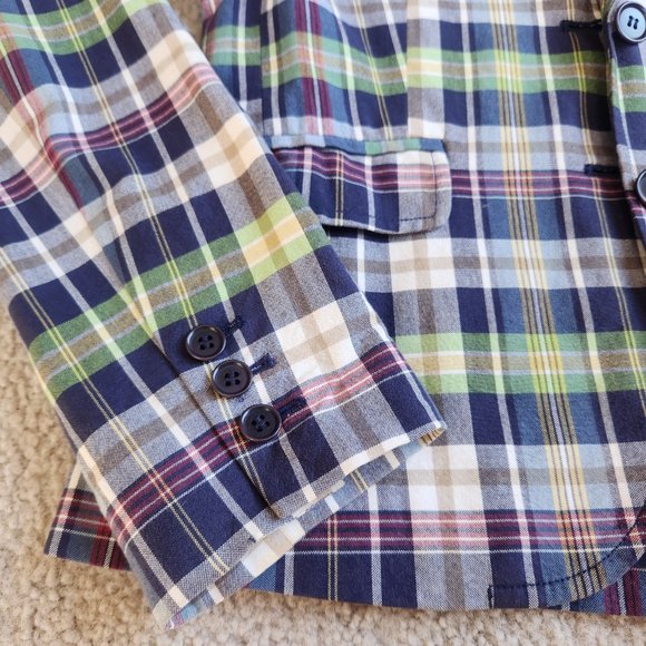 J. Crew Plaid Cotton Blazer 0 - Picture 4 of 10